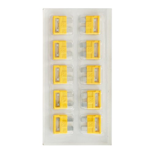 BLISTER SIGURANTE FUZIBILE GALBENE 20A SET DE 10 BUC