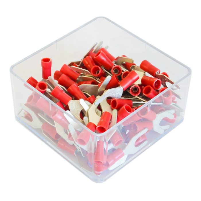 SET 100 PAPUCI ELECTRICI TERMINALI TIP FURCA IZOLATI 4.3MM
