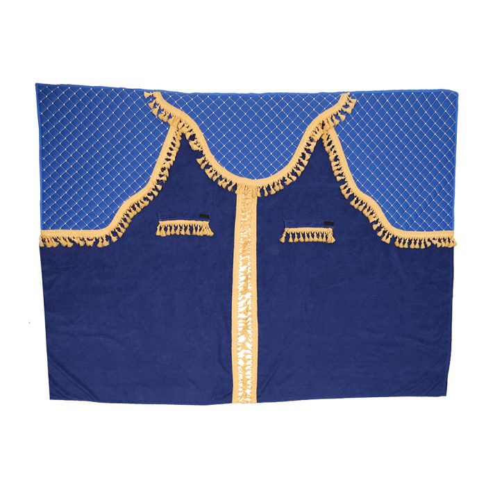 SET PERDELE CABINA CAMION. UNIVERSALE. VELUR. ALBASTRU-AURIU