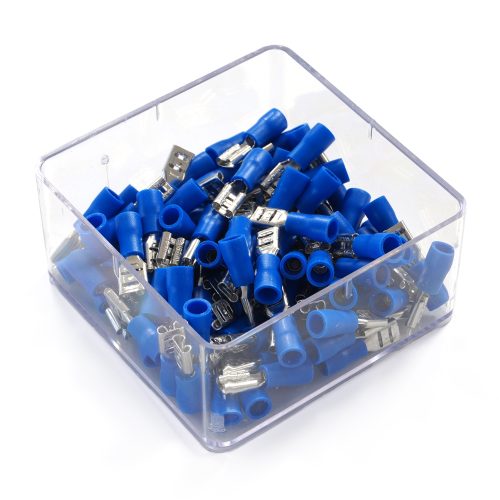 SET 100 PAPUCI ELECTRICI TERMINALI IZOLATI ALBASTRI MAMA 4.7X0.8MM