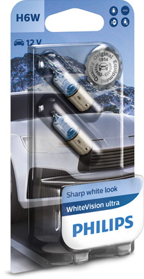 SET 2 BECURI 12V H6W BAX9S (blister) WHITE VISION ULTRA PHILIPS