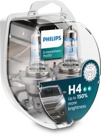 SET 2 BECURI FAR H4 60/55W 12V X-TREME VISION PRO150 PHILIPS