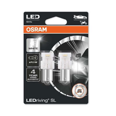 SET 2 BECURI AUXILIARE CU LED 12V (P21W) WHITE 6000K BLI OSRAM