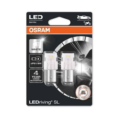 SET 2 BECURI AUXILIARE CU LED 12V (P21/5W) WHITE 6000K BLI OSRAM