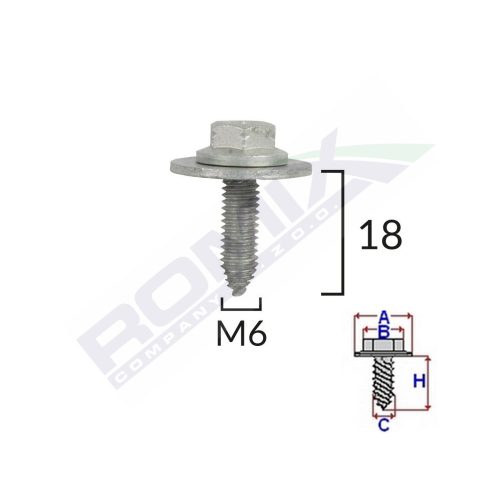 SURUB FIXARE ELEMENTE MOTOR PENTRU TOYOTA, LEXUS 6X18MM SET 5 BUC