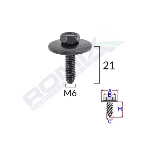 SURUB FIXARE ELEMENTE EXTERIOR PENTRU RENAULT 6X21MM SET 5 BUC