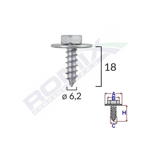 SURUB FIXARE ELEMENTE MOTOR PENTRU TOYOTA 6.2X18MM SET 10 BUC